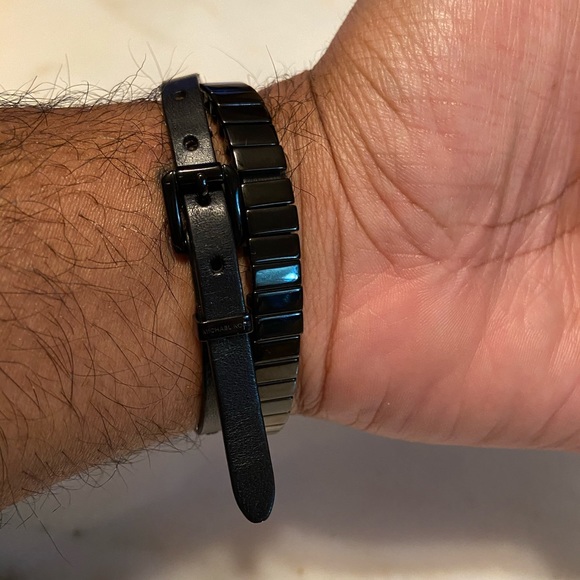 Michael Kors Metal/Leather Double Wrap Bracelet - Picture 4 of 4